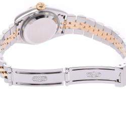 مملوكة مسبقًا Rolex Champagne 18K Yellow Gold And Stainless Steel Datejust 69173 Automatic Women's Wristwatch 26 MM