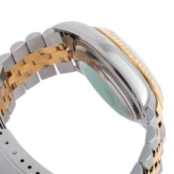مملوكة مسبقًا Rolex White 18k Yellow Gold and Stainless Steel Datejust 16233 Men's Wristwatch 36 mm