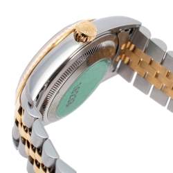 مملوكة مسبقًا Rolex White 18k Yellow Gold and Stainless Steel Datejust 16233 Men's Wristwatch 36 mm