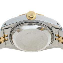 Pre Owned Rolex Champagne Diamonds 18K Yellow Gold And Stainless Steel Datejust 69173 Women's Wristwatch 26 MM