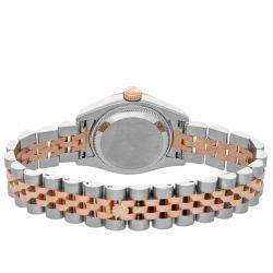 Pre Owned Rolex Salmon Diamonds 18K Rose Gold And Stainless Steel Datejust 179171 Women's Wristwatch 26 MM