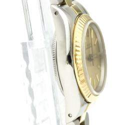 Pre Owned Rolex Champagne 18K Yellow Gold And Stainless Steel Oyster Perpetual 67193 Automatic Women's Wristwatch 24 MM