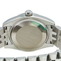 مملوكة مسبقًا Rolex Rhodium Floral Stainless Steel Datejust 178240 Women's Wristwatch 31 mm