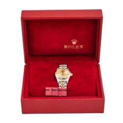 Rolex Champagne 18K Yellow Gold And Stainless Steel Datejust 69173 Women's Wristwatch 26 MM