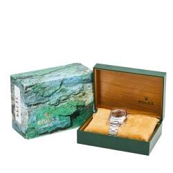 مملوكة مسبقًا Rolex Salmon Stainless Steel Air King 14000 Unisex Wristwatch 34 MM