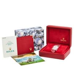 Pre Owned Rolex White 18K Yellow Gold Stainless Steel Datejust 79173 Women's Wristwatch 26 mm