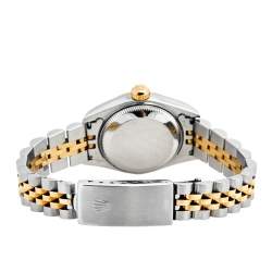 Pre Owned Rolex White 18K Yellow Gold Stainless Steel Datejust 79173 Women's Wristwatch 26 mm