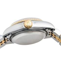 Pre Owned Rolex White 18K Yellow Gold Stainless Steel Datejust 79173 Women's Wristwatch 26 mm