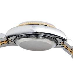Pre Owned Rolex White 18K Yellow Gold Stainless Steel Datejust 79173 Women's Wristwatch 26 mm