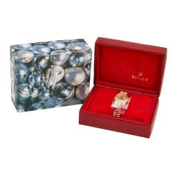 Pre Owned Rolex Champagne 18K Yellow Gold Diamond President Datejust 69178 Women's Wristwatch 26 MM