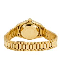 Pre Owned Rolex Champagne 18K Yellow Gold Diamond President Datejust 69178 Women's Wristwatch 26 MM