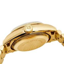 Pre Owned Rolex Champagne 18K Yellow Gold Diamond President Datejust 69178 Women's Wristwatch 26 MM
