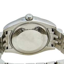 Pre Owned Rolex Brown Diamond 18k White Gold Stainless Steel Datejust 178274 Women's Wristwatch 31 mm