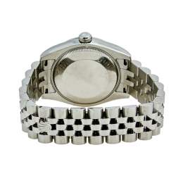 Pre Owned Rolex Brown Diamond 18k White Gold Stainless Steel Datejust 178274 Women's Wristwatch 31 mm