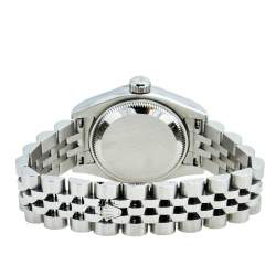 Pre Owned Rolex Silver 18K White Gold Stainless Steel Datejust 179174 Women's Wristwatch 26 MM