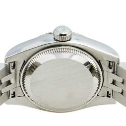 Pre Owned Rolex Silver 18K White Gold Stainless Steel Datejust 179174 Women's Wristwatch 26 MM