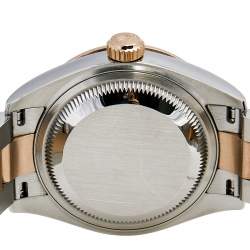 Pre Owned Rolex Aubergine 18K Everose Gold Stainless Steel Diamond Datejust 279381RBR-0015 Women's Wristwatch 28 mm