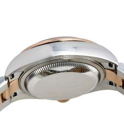 Pre Owned Rolex Aubergine 18K Everose Gold Stainless Steel Diamond Datejust 279381RBR-0015 Women's Wristwatch 28 mm