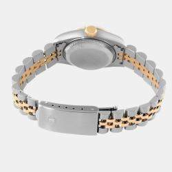 مملوكة مسبقًا Rolex Blue Diamonds 18K Yellow Gold And Stainless Steel Datejust 69173 Women's Wristwatch 26 MM