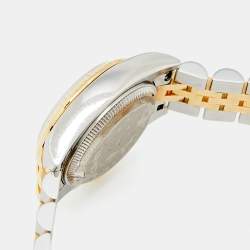 Pre Owned Rolex Silver White Jubilee 18K Yellow Gold Stainless Steel Diamond Datejust 179173 Women's Wristwatch 26 mm