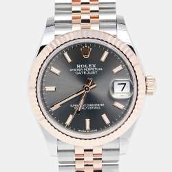 مملوكة مسبقًا Rolex Slate 18K Everose Gold Stainless Steel Datejust M278271-0018 Women's Wristwatch 31 mm