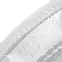 Pre Owned Rolex Black Diamonds 18K White Gold And Stainless Steel Datejust 79174 Women's Wristwatch 26 mm