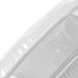 Pre Owned Rolex Black Diamonds 18K White Gold And Stainless Steel Datejust 79174 Women's Wristwatch 26 mm