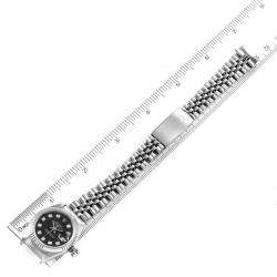 Pre Owned Rolex Black Diamonds 18K White Gold And Stainless Steel Datejust 79174 Women's Wristwatch 26 mm