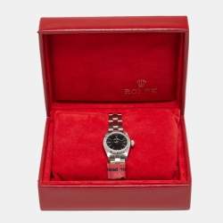 Pre Owned Rolex Black Stainless Steel Oyster Perpetual 67230 Women's Wristwatch 24 mm