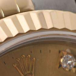 مملوكة مسبقًا Rolex Champagne Diamonds 18K Yellow Gold And Stainless Steel Datejust 69173 Women's Wristwatch 26 MM