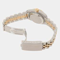 مملوكة مسبقًا Rolex Champagne Diamonds 18K Yellow Gold And Stainless Steel Datejust 69173 Women's Wristwatch 26 MM