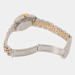 مملوكة مسبقًا Rolex Champagne Diamonds 18K Yellow Gold And Stainless Steel Datejust 69173 Women's Wristwatch 26 MM