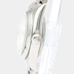 Pre Owned Rolex White Stainless Steel Oyster Perpetual 76080 Automatic Women's Wristwatch 24 MM