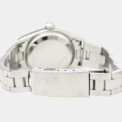 Pre Owned Rolex White Stainless Steel Oyster Perpetual 76080 Automatic Women's Wristwatch 24 MM
