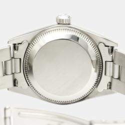 Pre Owned Rolex White Stainless Steel Oyster Perpetual 76080 Automatic Women's Wristwatch 24 MM