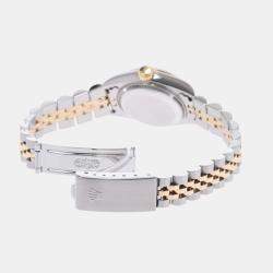 Pre Owned Rolex Champagne 18K Yellow Gold And Stainless Steel Datejust 69173 Women's Wristwatch 26 mm