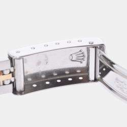 Pre Owned Rolex Champagne 18K Yellow Gold And Stainless Steel Datejust 69173 Women's Wristwatch 26 mm