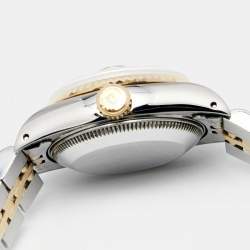 Pre Owned Rolex Red Vignette 18K Yellow Gold Stainless Steel Diamond Datejust 69173 Women's Wristwatch 26 mm