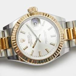 مملوكة مسبقًا Rolex Silver 18K Yellow Gold Oystersteel Datejust M279173-0020 Women's Wristwatch 28 mm
