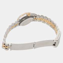 مملوكة مسبقًا Rolex Champagne Diamonds 18K Yellow Gold And Stainless Steel Datejust 69173 Women's Wristwatch 26 mm