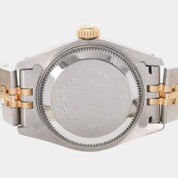 مملوكة مسبقًا Rolex Champagne Diamonds 18K Yellow Gold And Stainless Steel Datejust 69173 Women's Wristwatch 26 mm