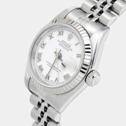 مملوكة مسبقًا ساعة يد نسائية رولكس ديت جست 79174 ستانلس ستيل ذهب أبيض 18 بيضاء 26 مم