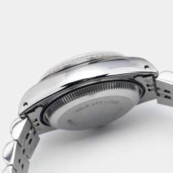 Pre Owned Rolex Blue Vignette 18K White Gold Stainless Steel Diamond Datejust 69174 Women's Wristwatch 26 mm