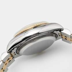 Pre Owned Rolex Champagne 18K Yellow Gold Stainless Steel Datejust 69173 Women's Wristwatch 26 mm