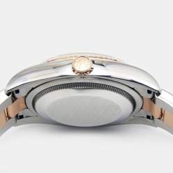 مملوكة مسبقًا Rolex Pink Diamond 18k Everose Stainless Steel Datejust 116231 Women's Wristwatch 36 mm