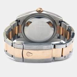 Pre Owned ساعة يد نسائية رولكس ديت جست 116231 ستانلس ستيل ذهب ايفروز عيار 18 وألماس وصدف 36 مم