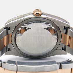 Pre Owned ساعة يد نسائية رولكس ديت جست 116231 ستانلس ستيل ذهب ايفروز عيار 18 وألماس وصدف 36 مم