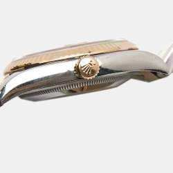 Pre Owned ساعة يد نسائية رولكس ديت جست 116231 ستانلس ستيل ذهب ايفروز عيار 18 وألماس وصدف 36 مم