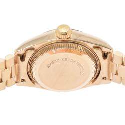 Pre Owned Rolex Champagne Diamonds 18K Yellow Gold President Datejust 69178 Automatic Women's Wristwatch 26 mm