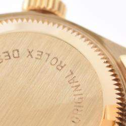 Pre Owned Rolex Champagne Diamonds 18K Yellow Gold President Datejust 69178 Automatic Women's Wristwatch 26 mm